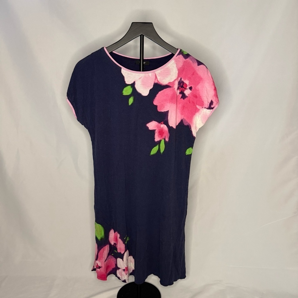 Simply Vera Navy Sleep Dress w/ Pink Floral Accent | Size Small | EUC